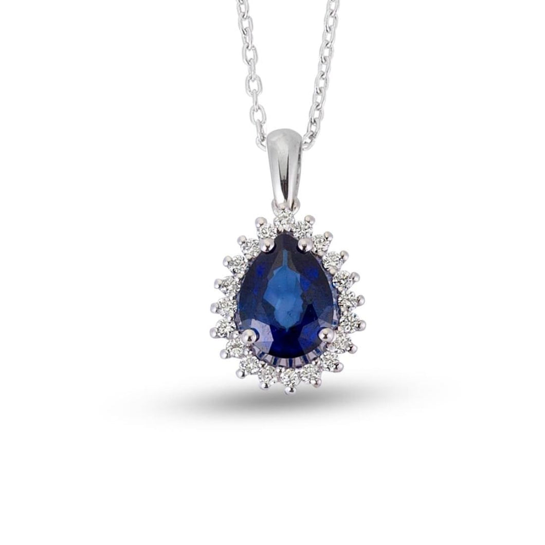 Diamond Sapphire Necklace - Jewelry