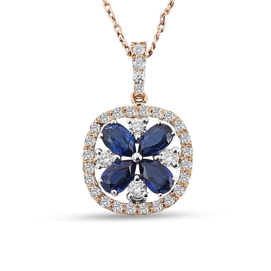 Diamond Sapphire Necklace - Jewelry