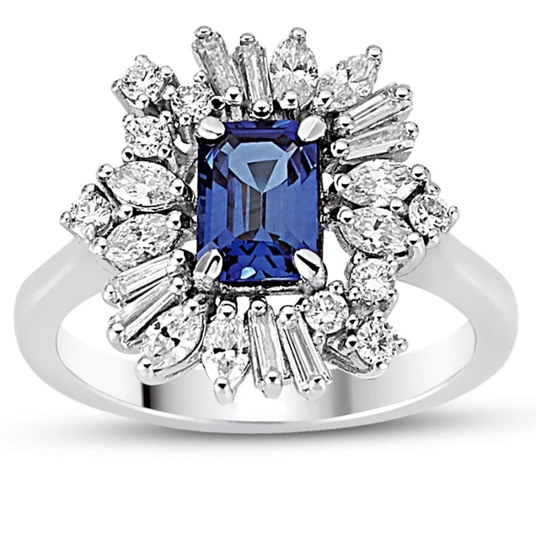Diamond Sapphire Ring - Jewelry