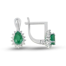 Load image into Gallery viewer, Emerald Diamond Earring - Empire Fine Jewellers
