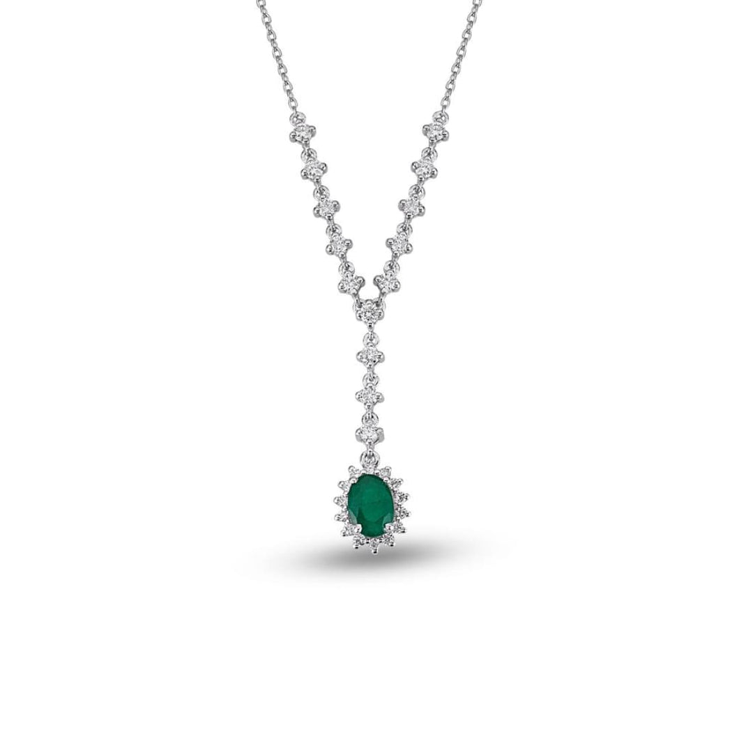 Emerald Diamond Necklace - Jewelry