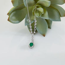 Load image into Gallery viewer, Emerald Diamond Necklace - Jewelry
