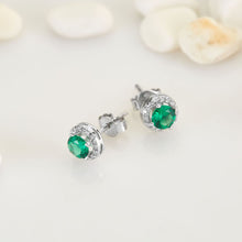Load image into Gallery viewer, Emerald Diamond Stud Earring - Jewelry
