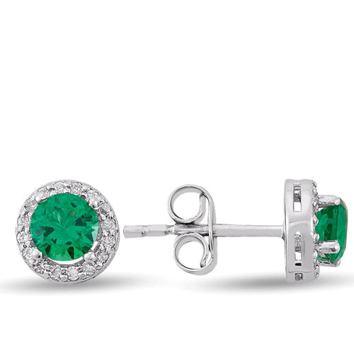 Emerald Diamond Stud Earring - Jewelry