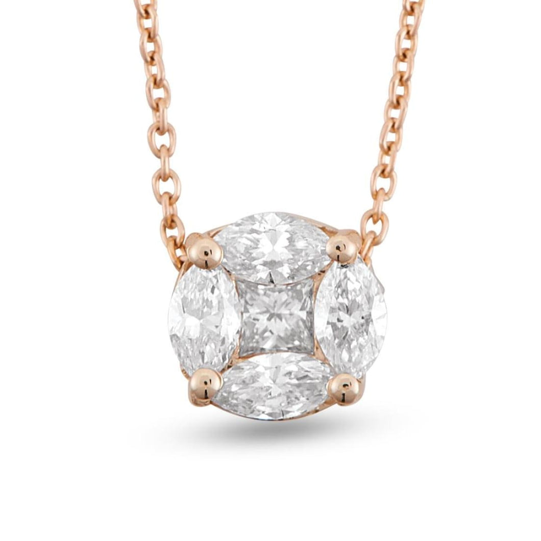 Invisible set Rose Gold Diamond Necklace