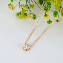 Load image into Gallery viewer, Invisible set Rose Gold Diamond Necklace
