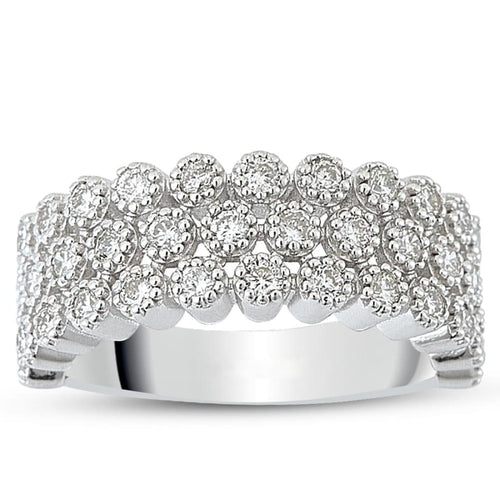 Millgrain Bezel 3 Row Diamond Ring - Empire Fine Jewellers