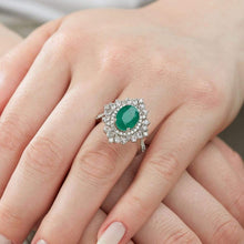 Load image into Gallery viewer, Emerald Diamond Ring - Jewelry
