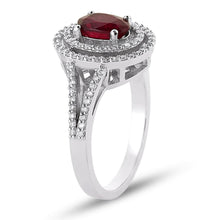 Load image into Gallery viewer, Oval Cut Ruby Diamond Ring
