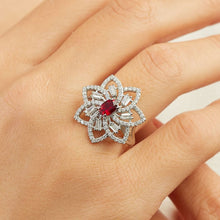 Load image into Gallery viewer, Oval Cut Ruby Diamond Ring
