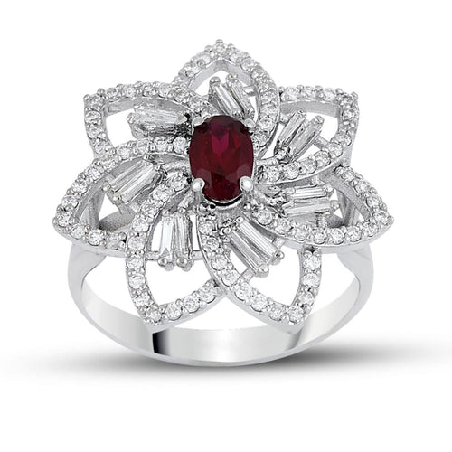 Oval Cut Ruby Diamond Ring