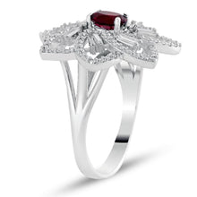 Load image into Gallery viewer, Oval Cut Ruby Diamond Ring
