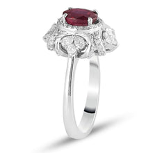 Load image into Gallery viewer, Oval Cut Ruby Diamond Ring - Jewelry

