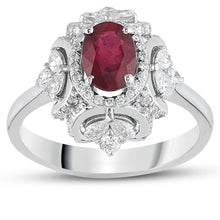 Load image into Gallery viewer, Oval Cut Ruby Diamond Ring - Jewelry
