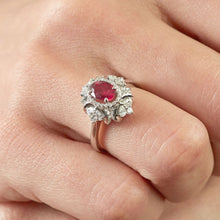 Load image into Gallery viewer, Oval Cut Ruby Diamond Ring - Jewelry
