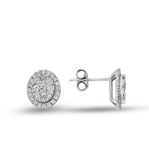 Oval Shape Diamond Stud Earring - Jewelry