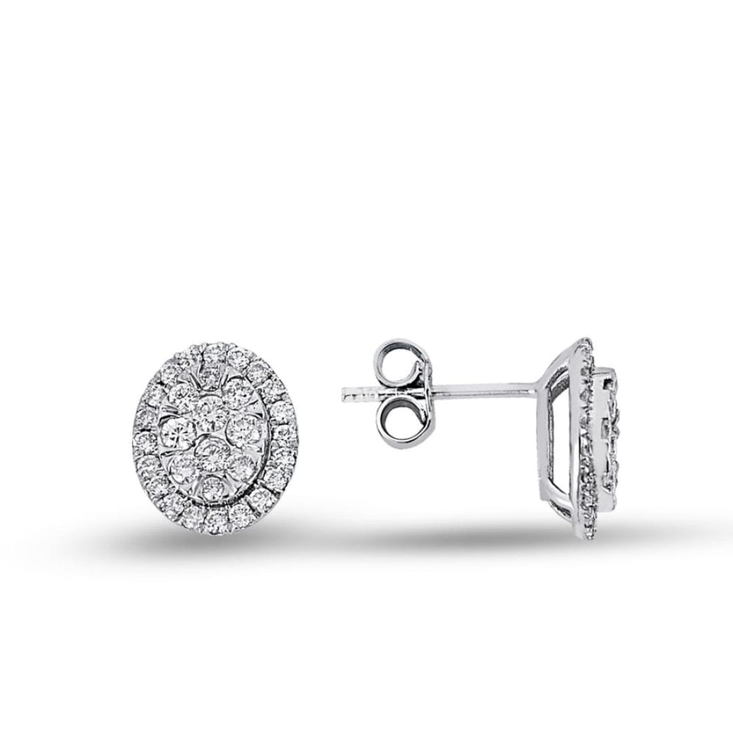 Oval Shape Diamond Stud Earring - Jewelry