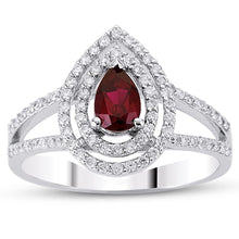Load image into Gallery viewer, Pear Cut Ruby Diamond Ring
