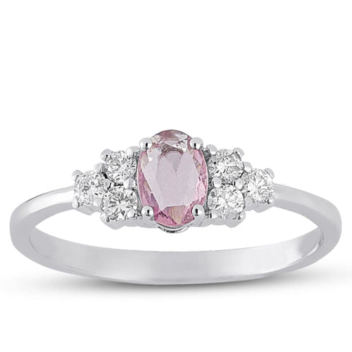 Pink Sapphire Diamond Ring - Jewelry