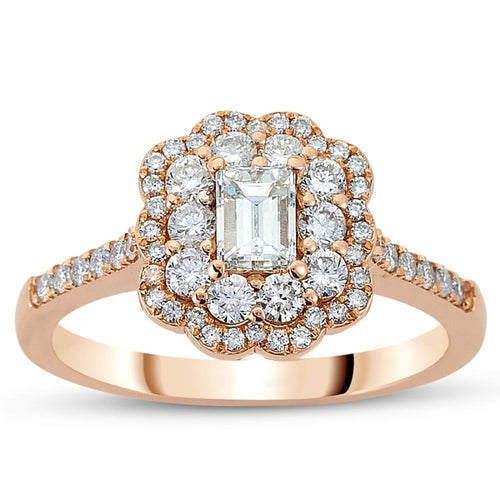 Rose Gold Diamond Baguette Ring - Jewelry