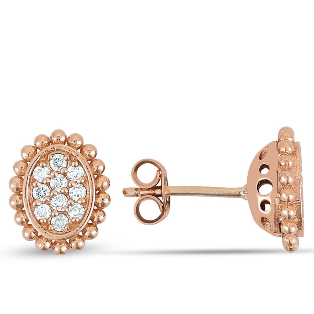 Rose Gold Diamond Earring - Jewelry