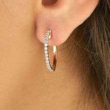 Load image into Gallery viewer, Rose Gold Diamond Hoop Earring - Empire Fine Jewellers

