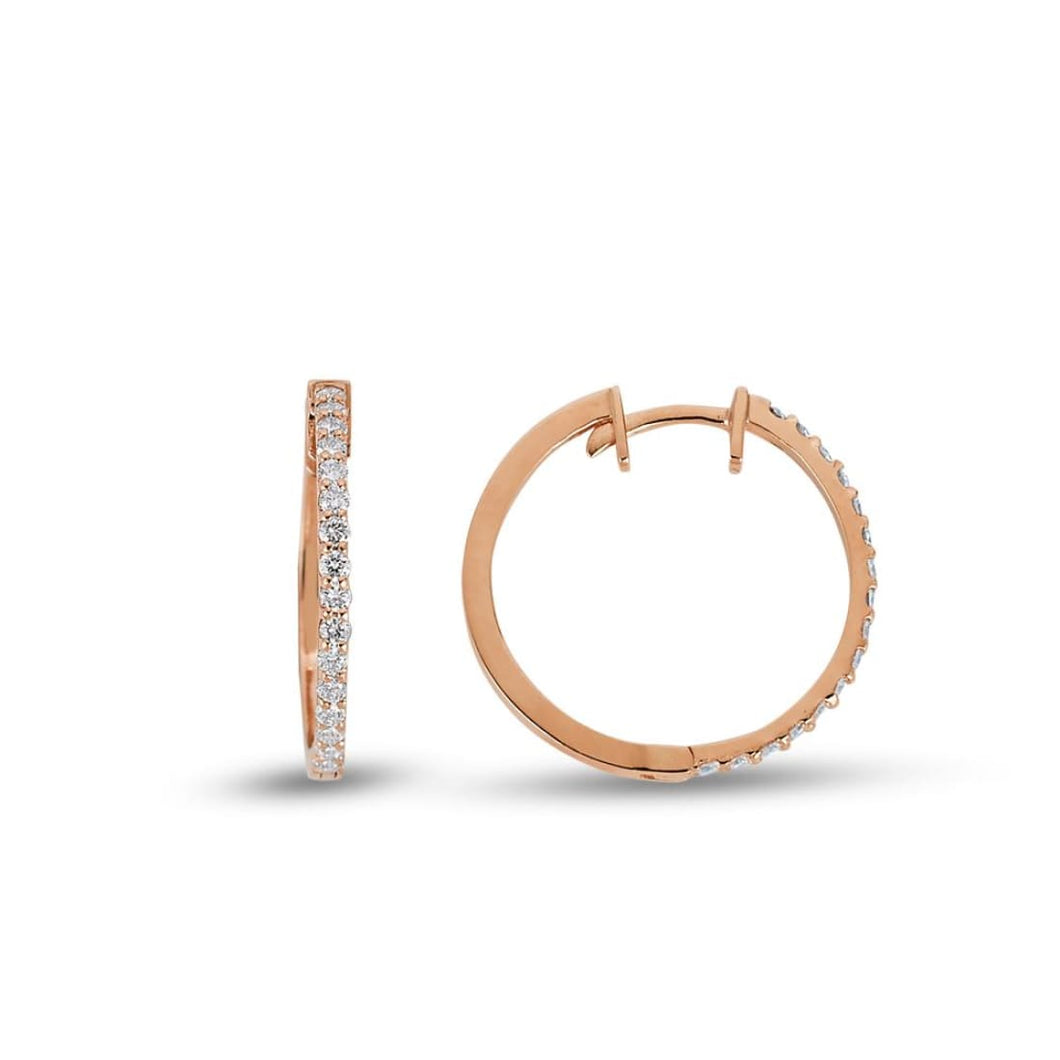 Rose Gold Diamond Hoop Earring - Empire Fine Jewellers