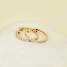 Load image into Gallery viewer, Rose Gold Diamond Hoop Earring - Empire Fine Jewellers
