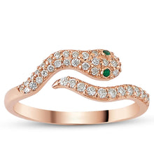 Load image into Gallery viewer, Rose Gold Diamond Snake Ring - Empire Fine Jewellers
