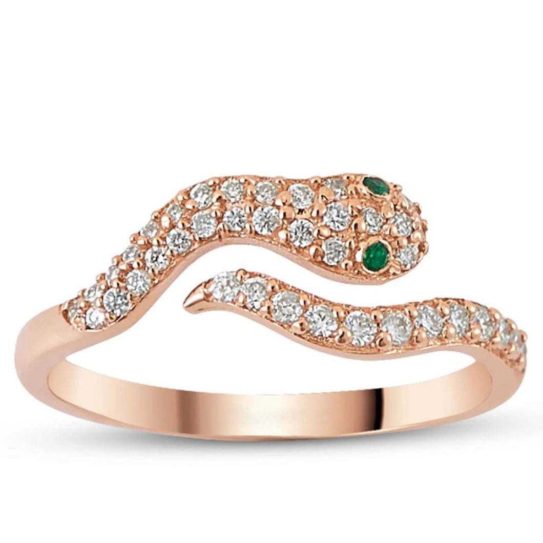Rose Gold Diamond Snake Ring - Empire Fine Jewellers