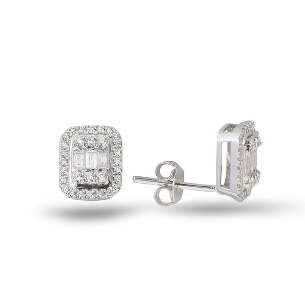 Round and Baguette Diamond Earring - Empire Fine Jewellers