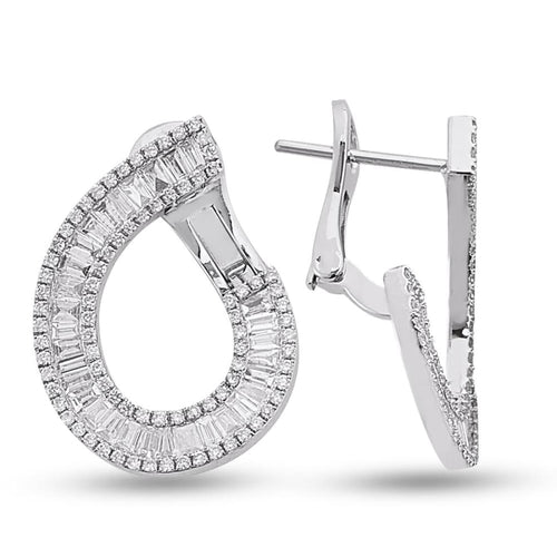 Round and Baguette Diamond Earring - Empire Fine Jewellers