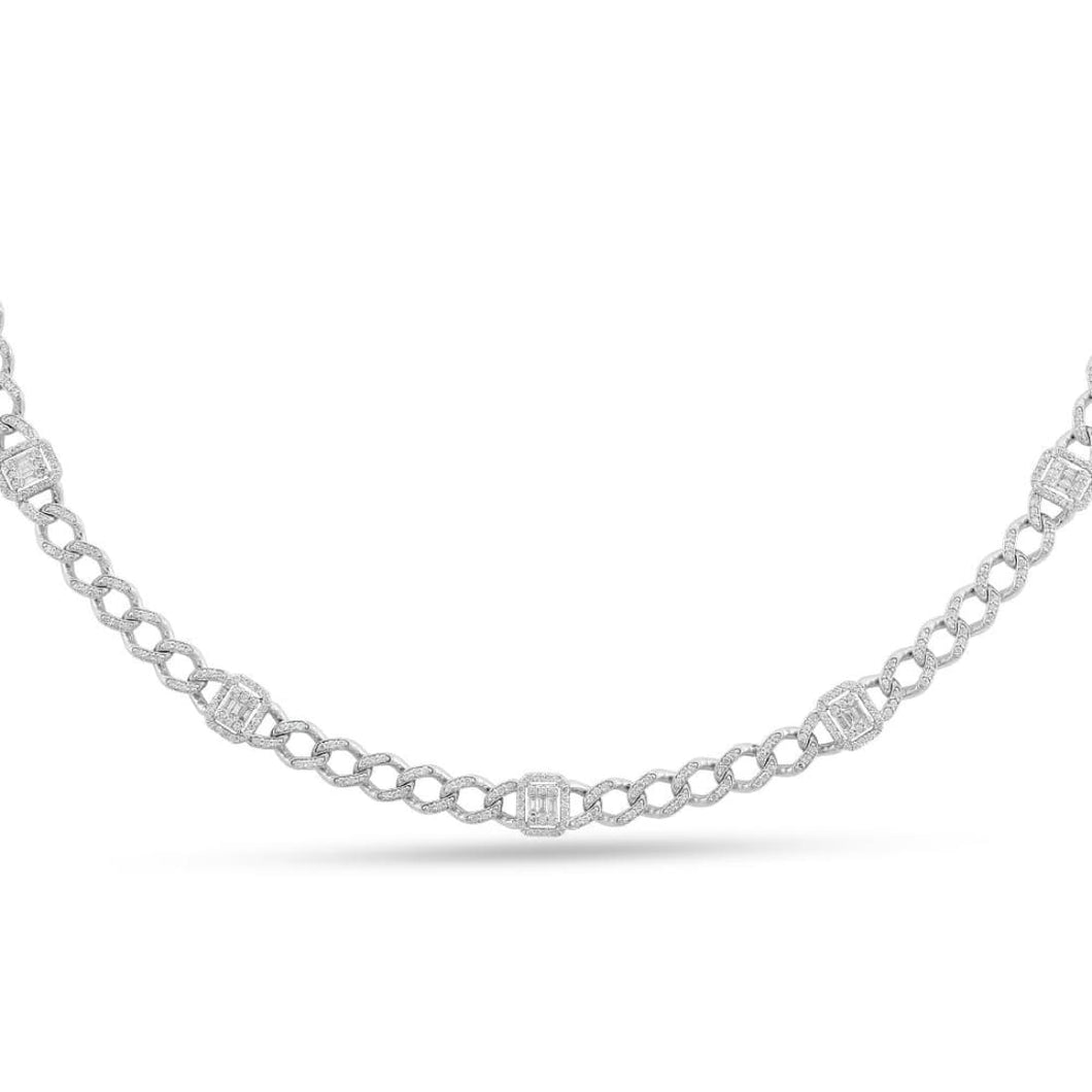 Round and Baguette Diamond Necklace - Empire Fine Jewellers