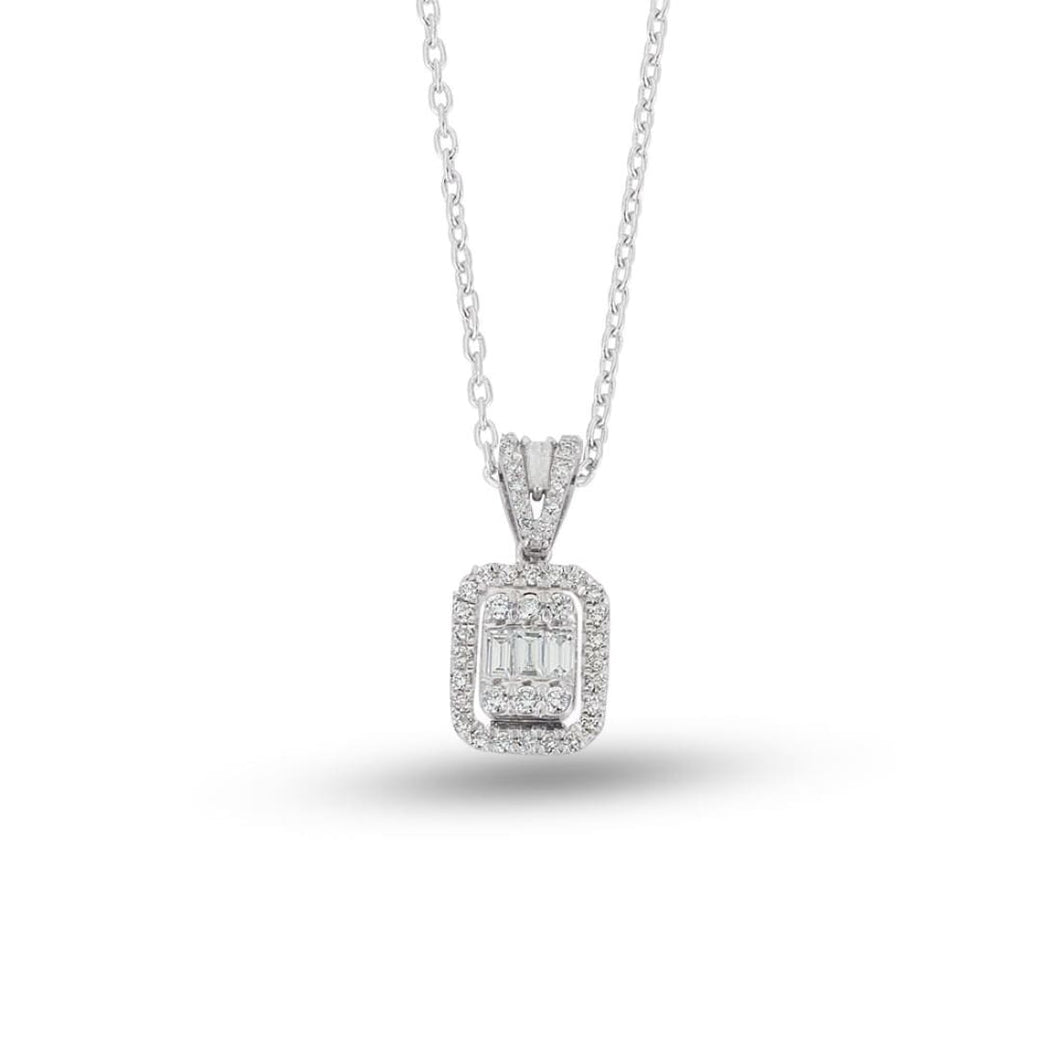 Round and Baguette Diamond Necklace - Empire Fine Jewellers