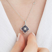 Load image into Gallery viewer, Sapphire Diamond Necklace - Jewelry
