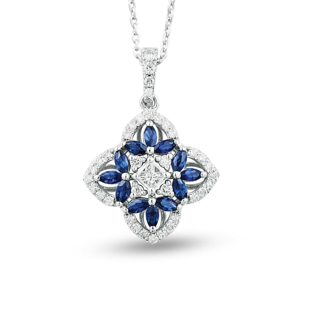 Sapphire Diamond Necklace - Jewelry
